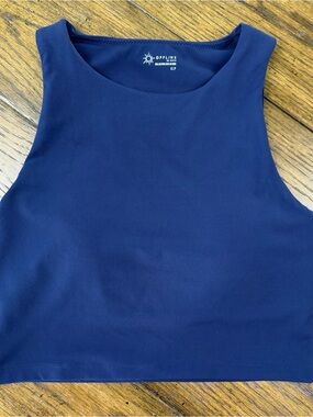 Aerie High Neck Longline Bra Tank Navy